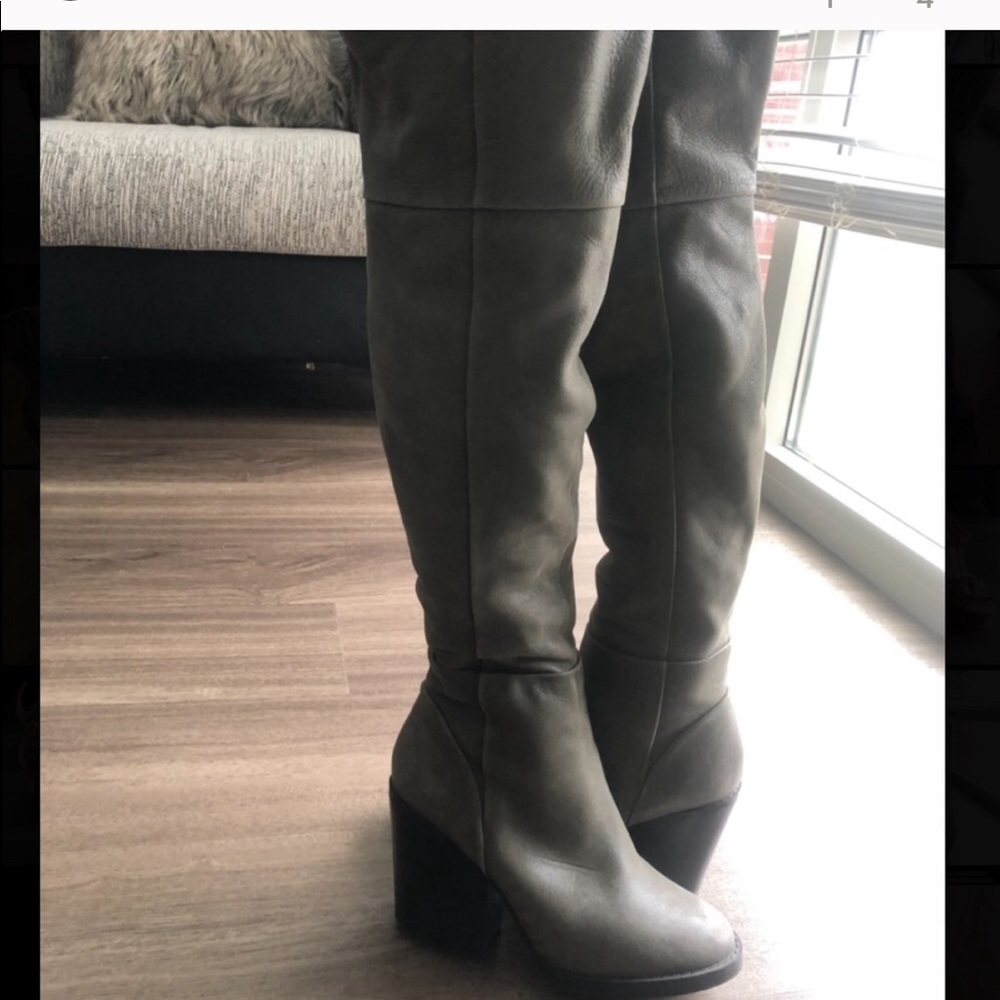 Leather over the knee boots